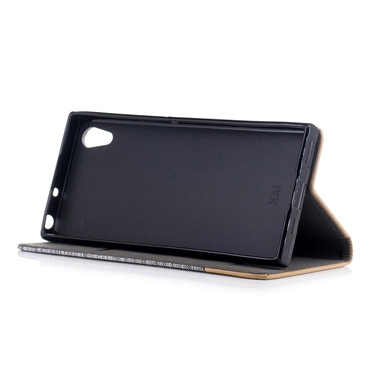 For Sony Xperia XA1 Canvas Texture PU + TPU Horizontal Flip Leather Case with Holder & Card Slots