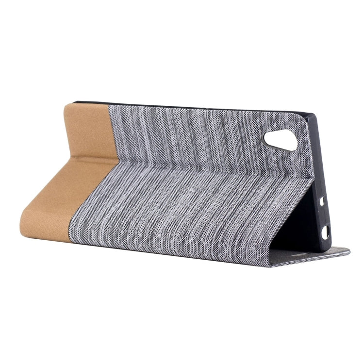 For Sony Xperia XA1 Canvas Texture PU + TPU Horizontal Flip Leather Case with Holder & Card Slots