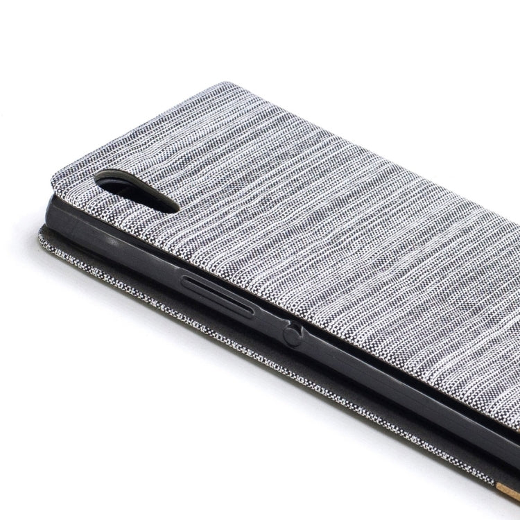 For Sony Xperia XA1 Canvas Texture PU + TPU Horizontal Flip Leather Case with Holder & Card Slots