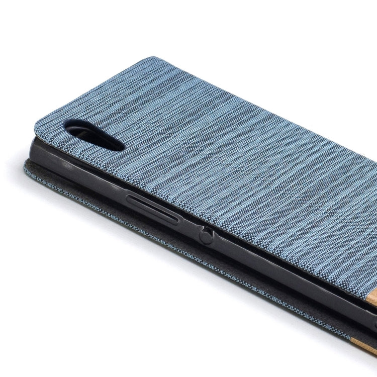 For Sony Xperia XA1 Canvas Texture PU + TPU Horizontal Flip Leather Case with Holder & Card Slots