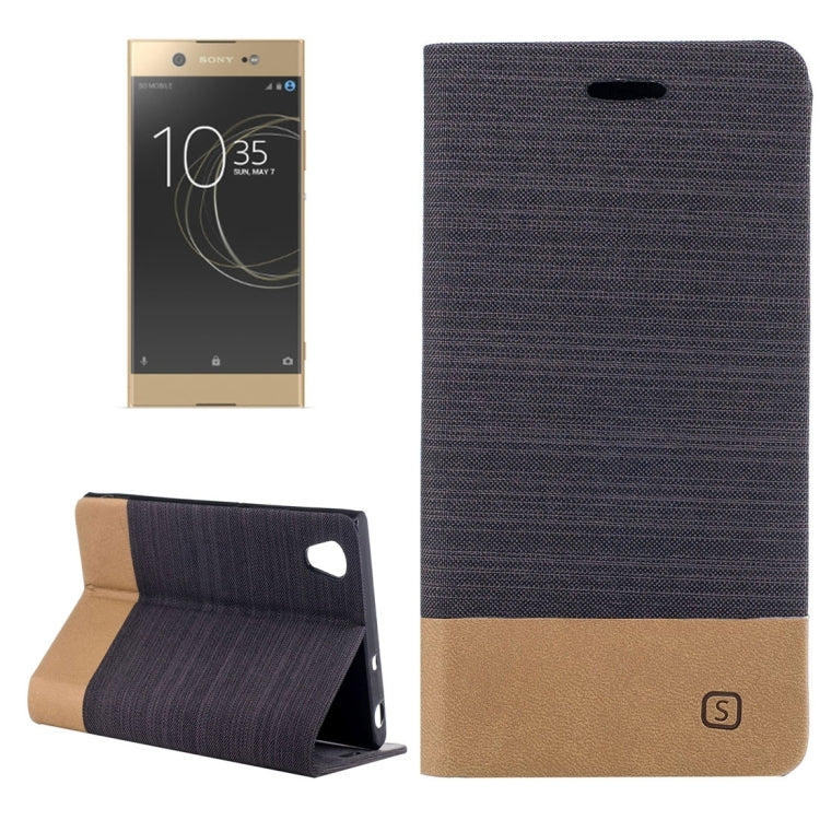 For Sony Xperia XA1 Canvas Texture PU + TPU Horizontal Flip Leather Case with Holder & Card Slots