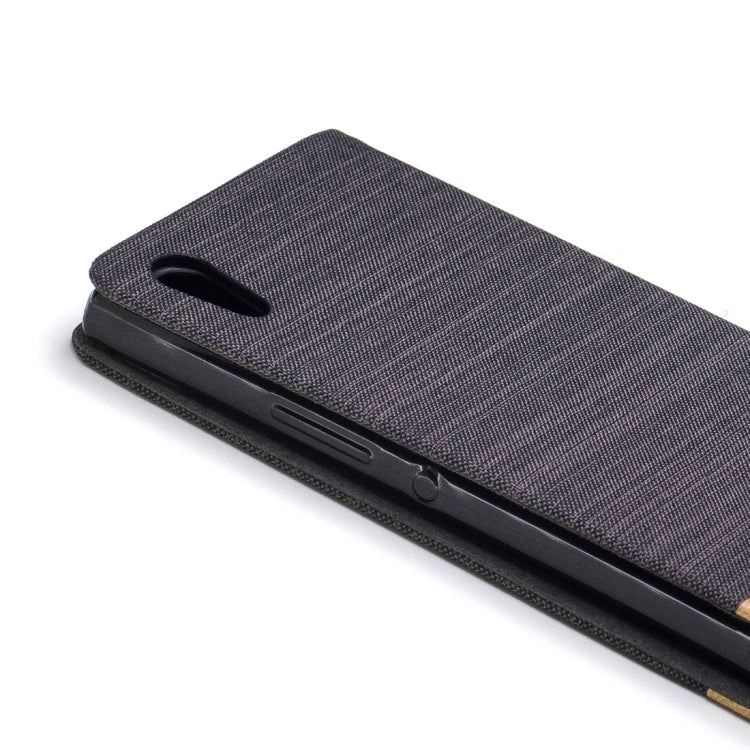 For Sony Xperia XA1 Canvas Texture PU + TPU Horizontal Flip Leather Case with Holder & Card Slots