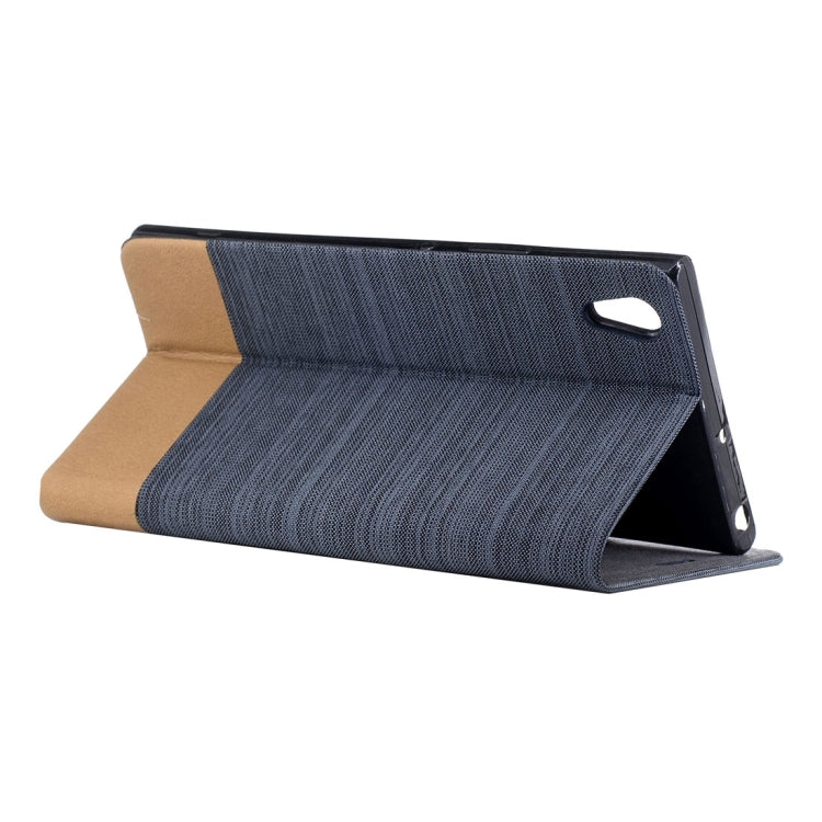 For Sony Xperia XA1 Ultra Canvas Texture PU + TPU Horizontal Flip Leather Case with Holder & Card Slots