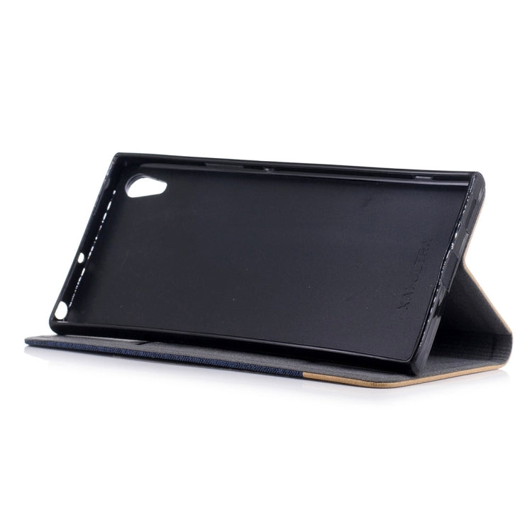For Sony Xperia XA1 Ultra Canvas Texture PU + TPU Horizontal Flip Leather Case with Holder & Card Slots