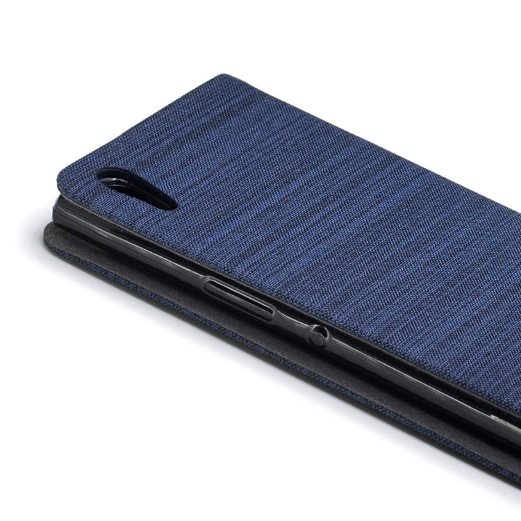 For Sony Xperia XA1 Ultra Canvas Texture PU + TPU Horizontal Flip Leather Case with Holder & Card Slots