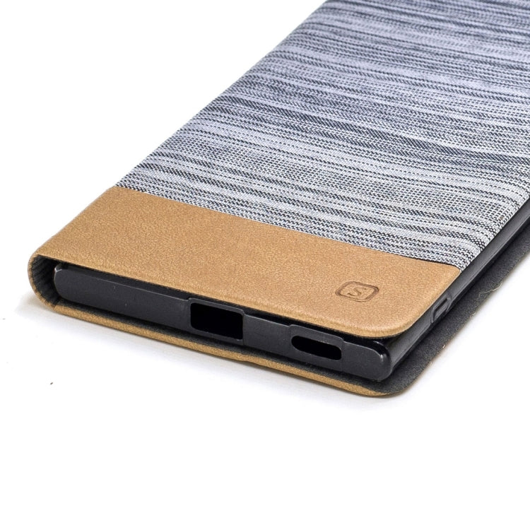 For Sony Xperia XA1 Ultra Canvas Texture PU + TPU Horizontal Flip Leather Case with Holder & Card Slots