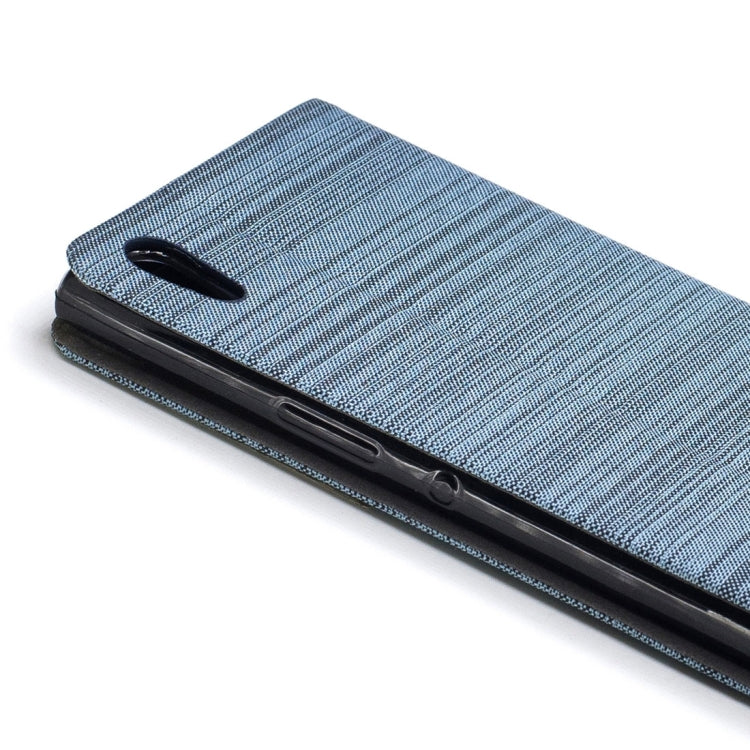 For Sony Xperia XA1 Ultra Canvas Texture PU + TPU Horizontal Flip Leather Case with Holder & Card Slots
