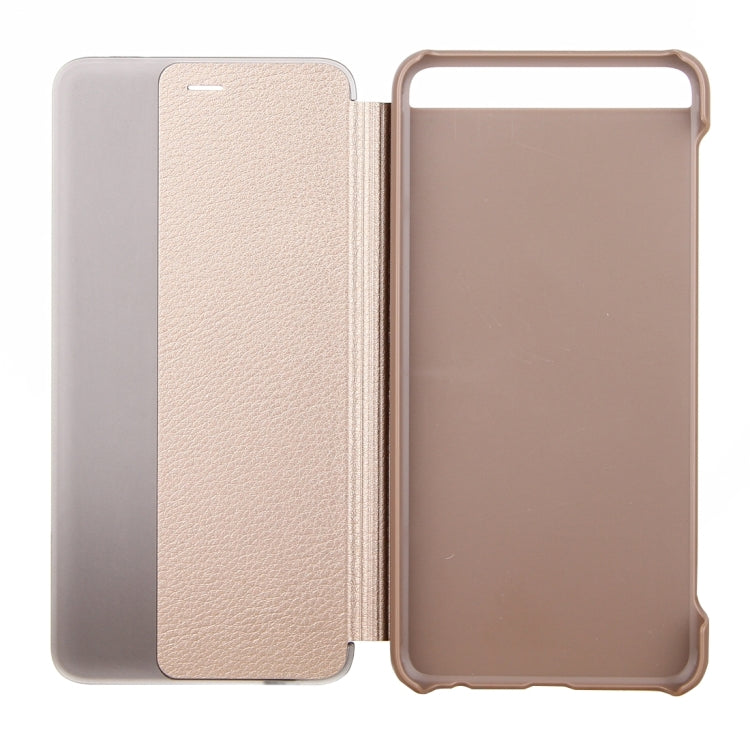 For Huawei P10 Smart Leather Case Cover With Call Display ID PU+PC Protective Cases