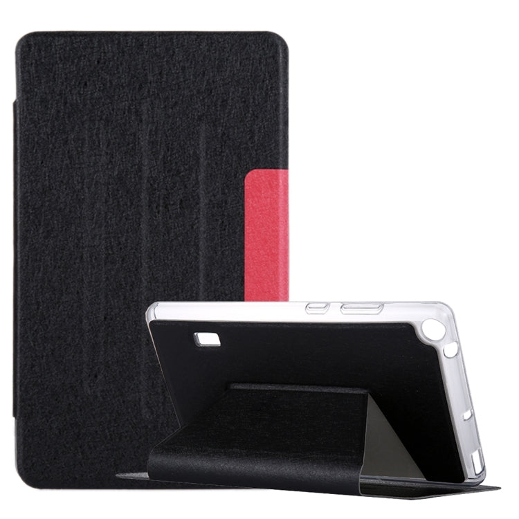 For Huawei MediaPad T3 7 Silk Texture Horizontal Flip Leather Case with Holder
