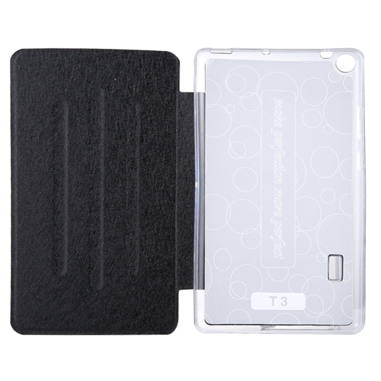 For Huawei MediaPad T3 7 Silk Texture Horizontal Flip Leather Case with Holder