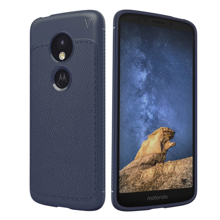 Lenuo Leshen Series for Motorola Moto E5 TPU Litchi Texture Dropproof Protective Back Cover Case