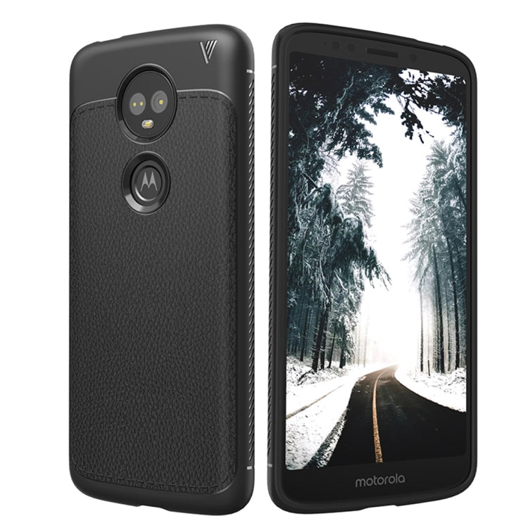 Lenuo Leshen Series for Motorola Moto E5 Plus TPU Litchi Texture Dropproof Protective Back Cover Case