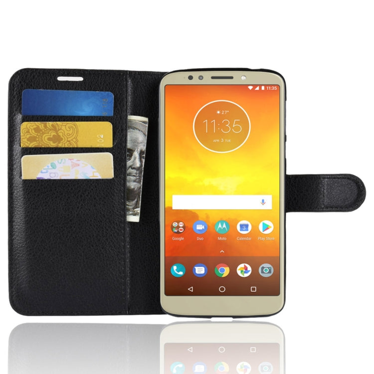 For Motorola Moto E5 Litchi Texture Horizontal Flip Leather Case with Wallet & Holder &