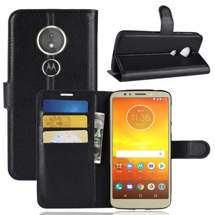 For Motorola Moto E5 Litchi Texture Horizontal Flip Leather Case with Wallet & Holder &