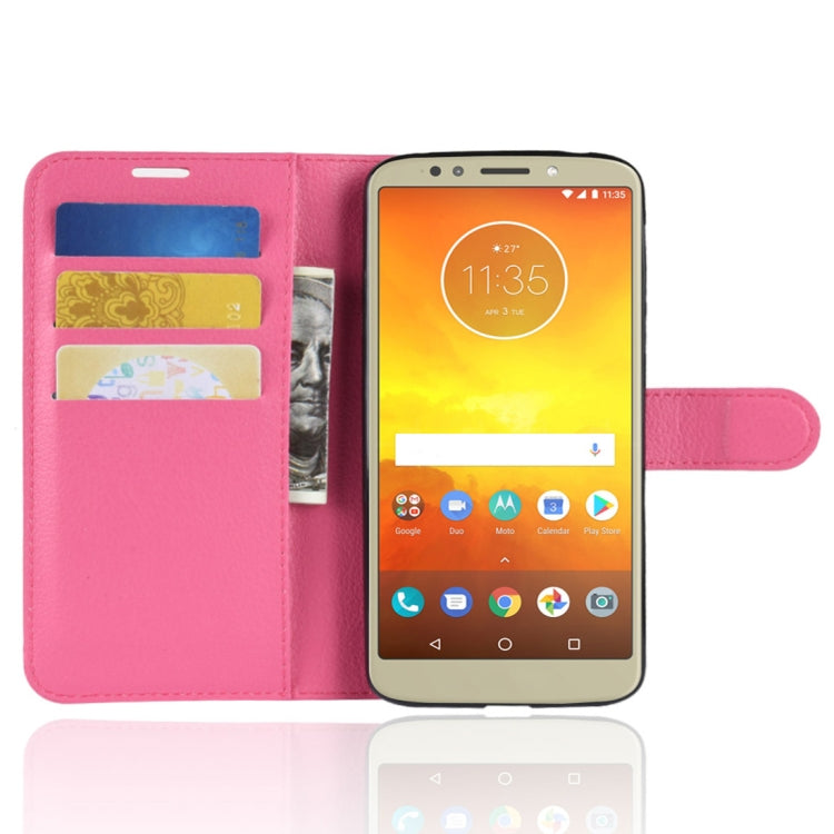 For Motorola Moto E5 Litchi Texture Horizontal Flip Leather Case with Wallet & Holder &