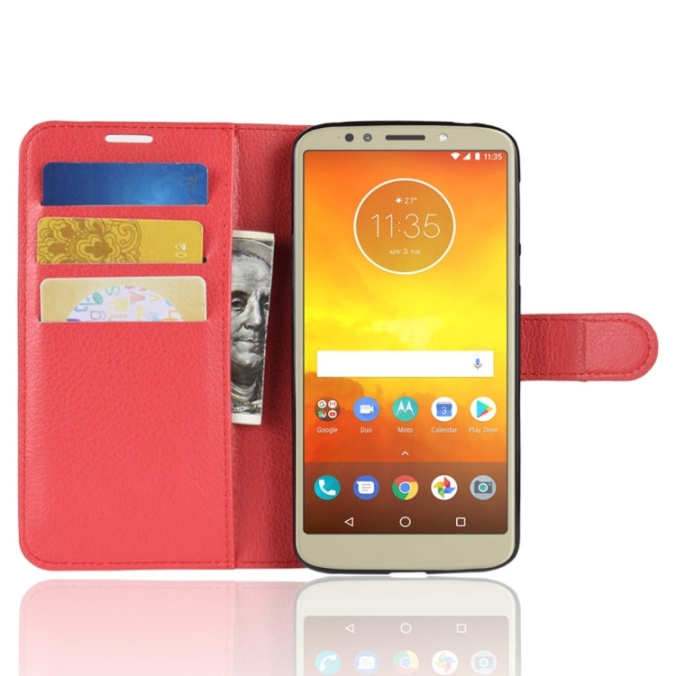 For Motorola Moto E5 Litchi Texture Horizontal Flip Leather Case with Wallet & Holder &