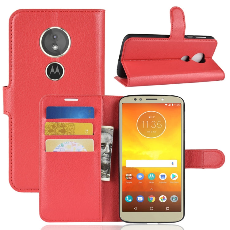 For Motorola Moto E5 Litchi Texture Horizontal Flip Leather Case with Wallet & Holder &