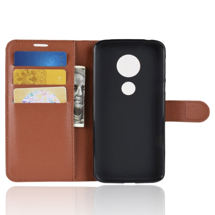 For Motorola Moto E5 Litchi Texture Horizontal Flip Leather Case with Wallet & Holder &