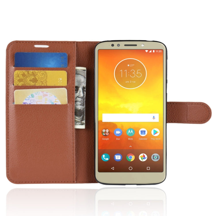 For Motorola Moto E5 Litchi Texture Horizontal Flip Leather Case with Wallet & Holder &