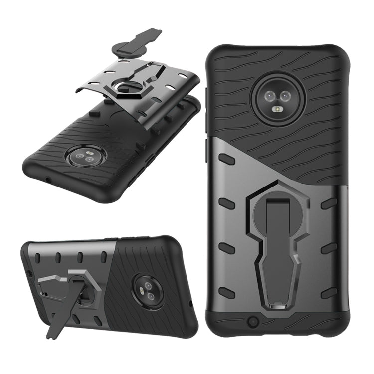For Motorola Moto G6 PC + TPU Dropproof Sniper Hybrid Protective Back Case with 360 Degree Rotation Holder
