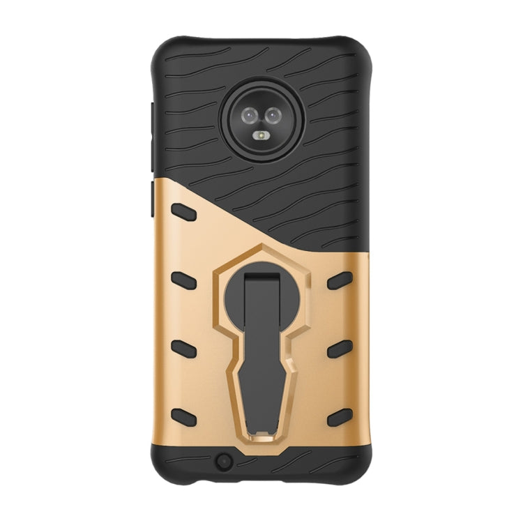 For Motorola Moto G6 PC + TPU Dropproof Sniper Hybrid Protective Back Case with 360 Degree Rotation Holder