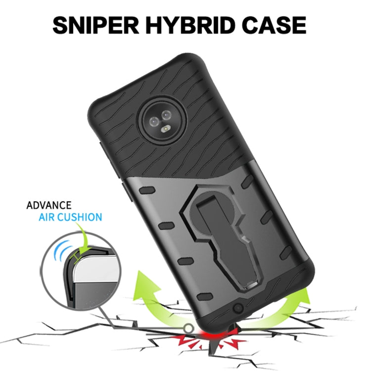 For Motorola Moto G6 PC + TPU Dropproof Sniper Hybrid Protective Back Case with 360 Degree Rotation Holder