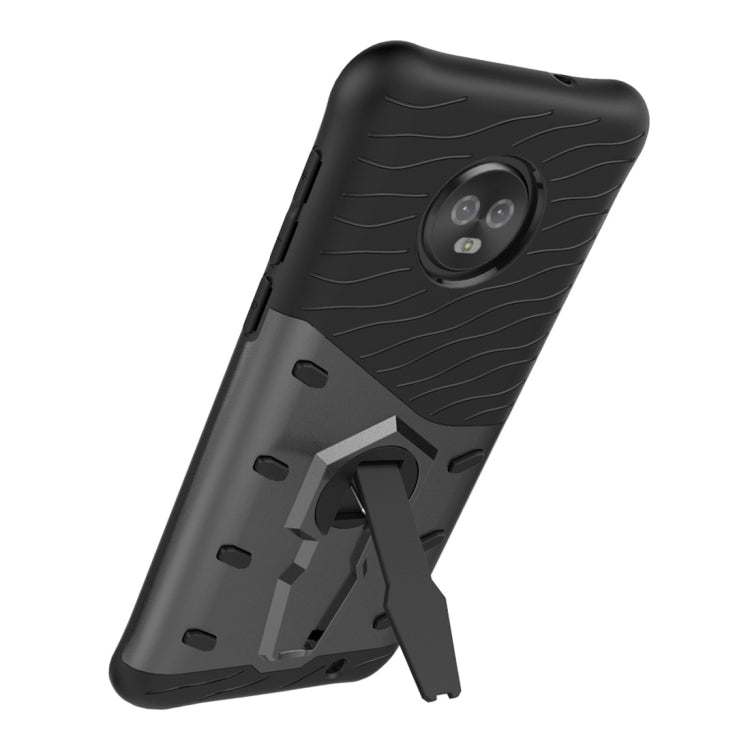 For Motorola Moto G6 Plus PC + TPU Dropproof Sniper Hybrid Protective Back Case with 360 Degree Rotation Holder