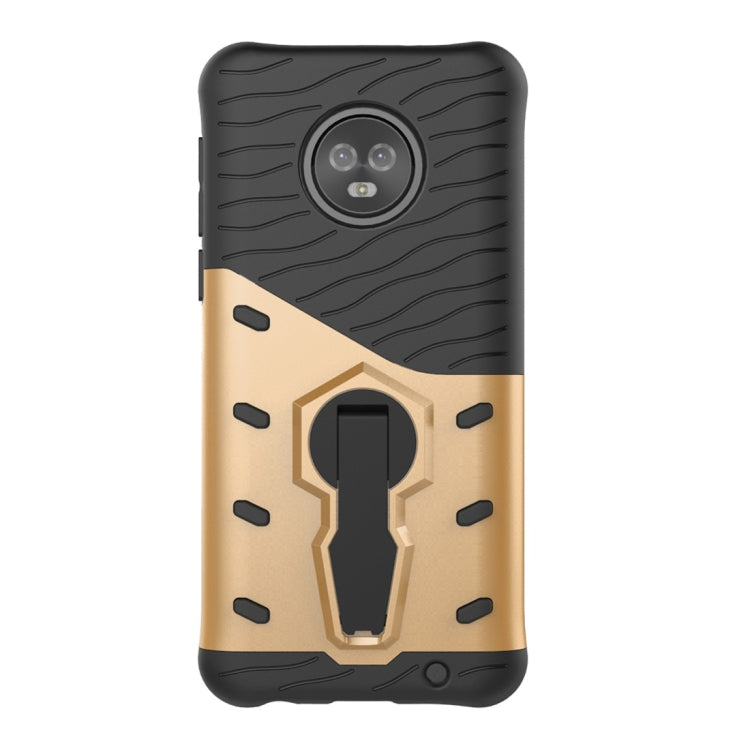 For Motorola Moto G6 Plus PC + TPU Dropproof Sniper Hybrid Protective Back Case with 360 Degree Rotation Holder