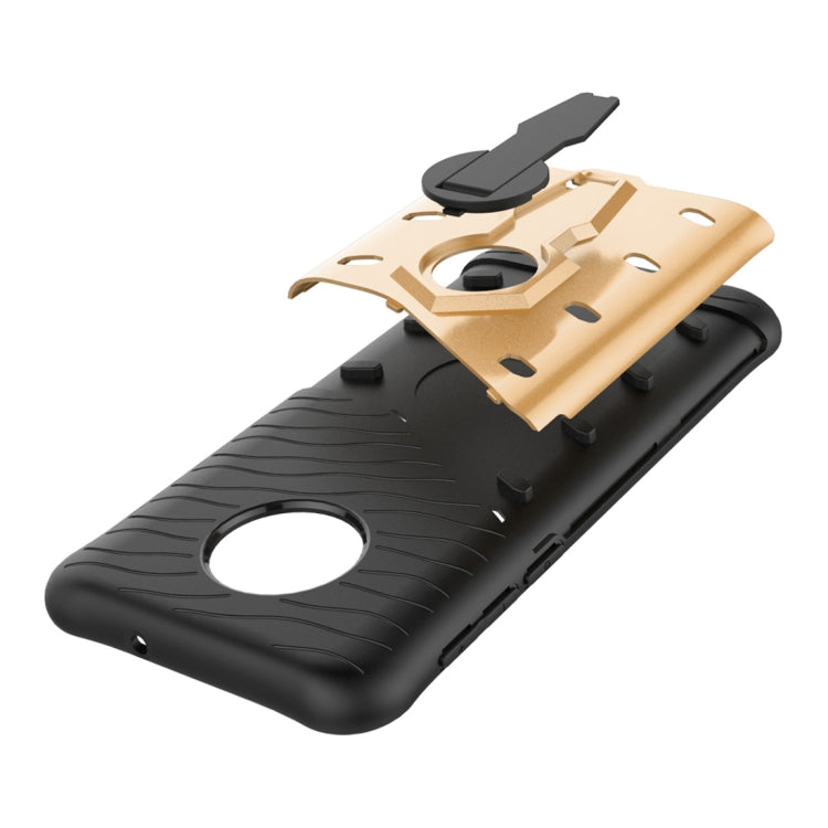 For Motorola Moto G6 Plus PC + TPU Dropproof Sniper Hybrid Protective Back Case with 360 Degree Rotation Holder