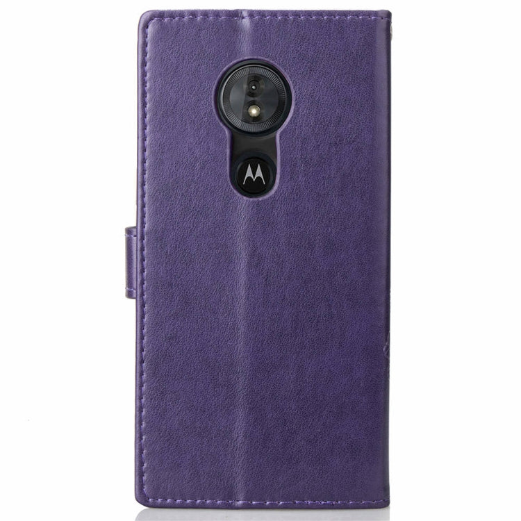 Lucky Clover Pressed Flowers Pattern Leather Case for Motorola Moto G6 Play, with Holder & Card Slots & Wallet & Hand Strap