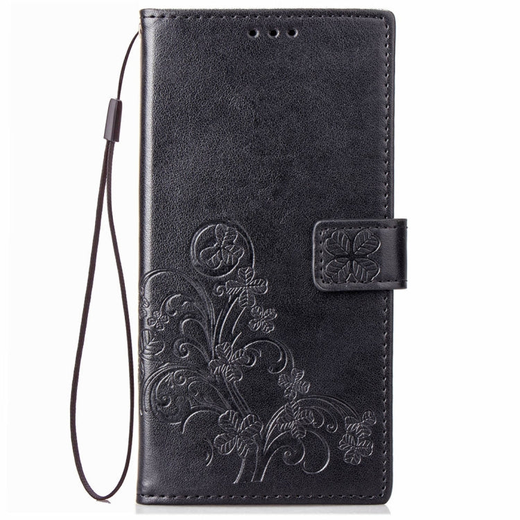 Lucky Clover Pressed Flowers Pattern Leather Case for Motorola Moto G6 Plus, with Holder & Card Slots & Wallet & Hand Strap