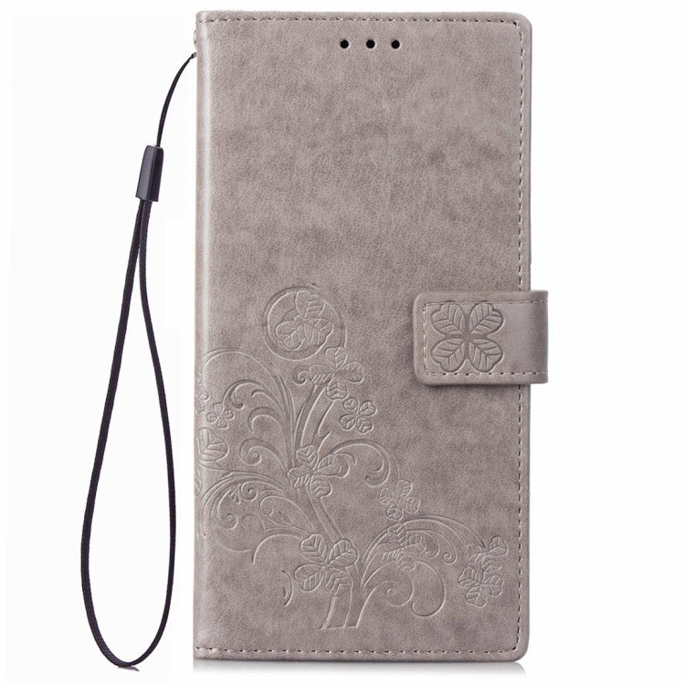 Lucky Clover Pressed Flowers Pattern Leather Case for Motorola Moto G6 Plus, with Holder & Card Slots & Wallet & Hand Strap