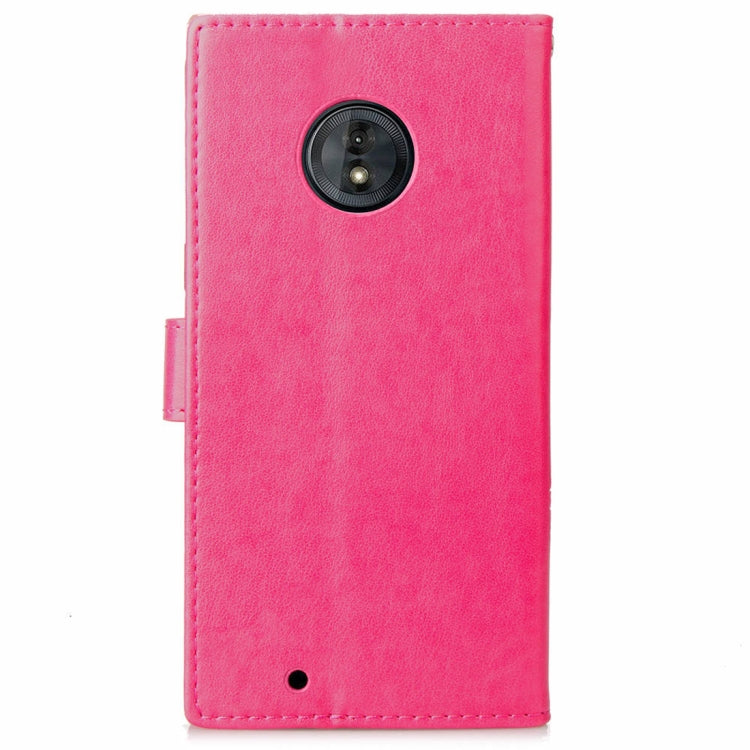 Lucky Clover Pressed Flowers Pattern Leather Case for Motorola Moto G6 Plus, with Holder & Card Slots & Wallet & Hand Strap