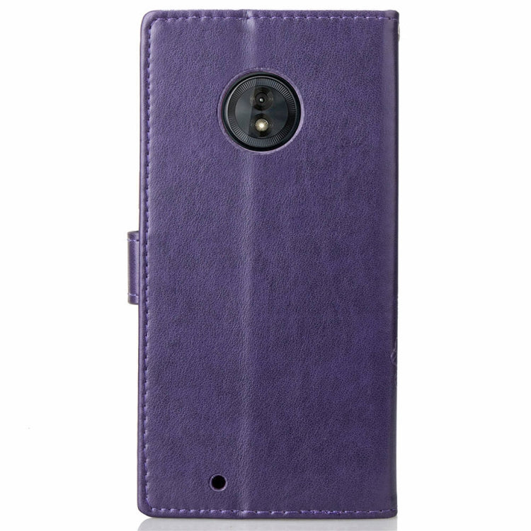 Lucky Clover Pressed Flowers Pattern Leather Case for Motorola Moto G6 , with Holder & Card Slots & Wallet & Hand Strap