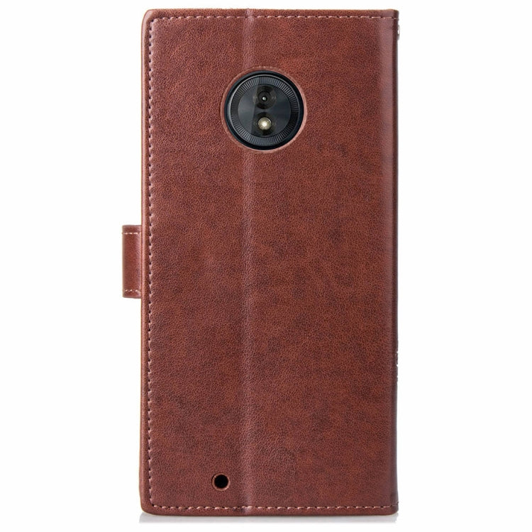 Lucky Clover Pressed Flowers Pattern Leather Case for Motorola Moto G6 , with Holder & Card Slots & Wallet & Hand Strap