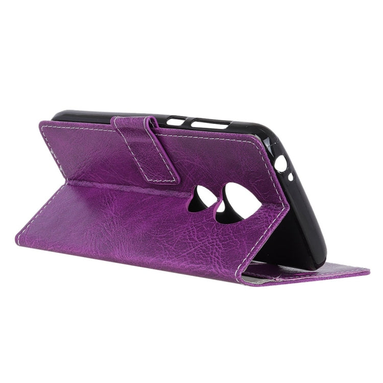 Retro Crazy Horse Texture Horizontal Flip Leather Case for Motorola Moto G7 Play, with Holder & Card Slots & Photo Frame