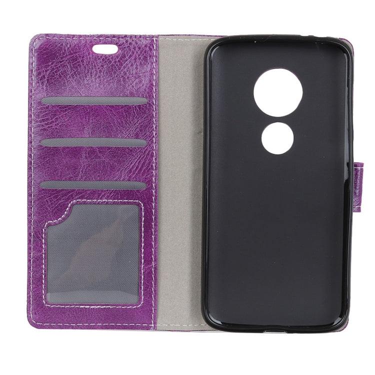 Retro Crazy Horse Texture Horizontal Flip Leather Case for Motorola Moto G7 Play, with Holder & Card Slots & Photo Frame