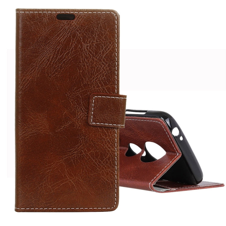 Retro Crazy Horse Texture Horizontal Flip Leather Case for Motorola Moto G7 Play, with Holder & Card Slots & Photo Frame