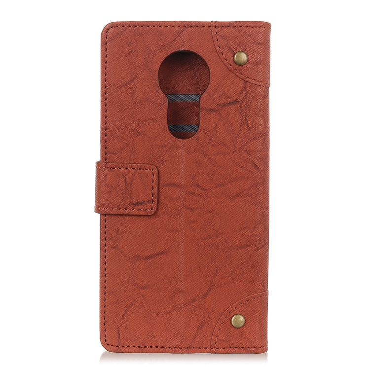 Copper Buckle Retro Crazy Horse Texture Horizontal Flip Leather Case for Motorola Moto G7 Power, with Holder & Card Slots & Wallet
