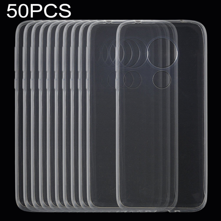50 PCS 0.75mm Ultrathin Transparent TPU Soft Protective Case for Motorola Moto G7 Play