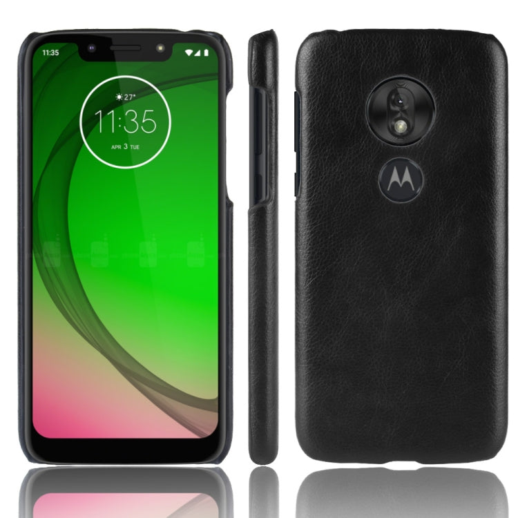 Shockproof Litchi Texture PC + PU Case for Motorola Moto G7 Play