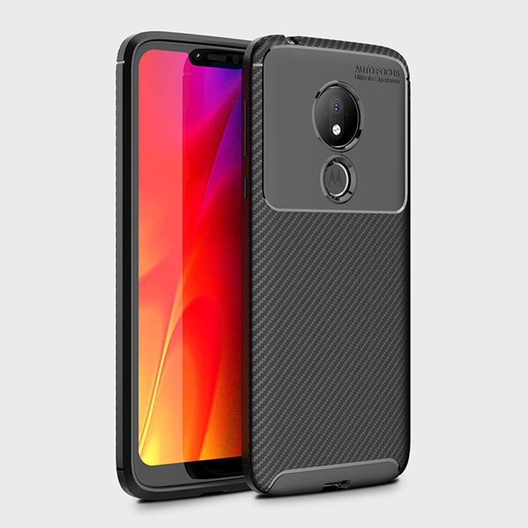 Beetle Series Carbon Fiber Texture Shockproof TPU Case for Motorola Moto G7 Power (US Version)