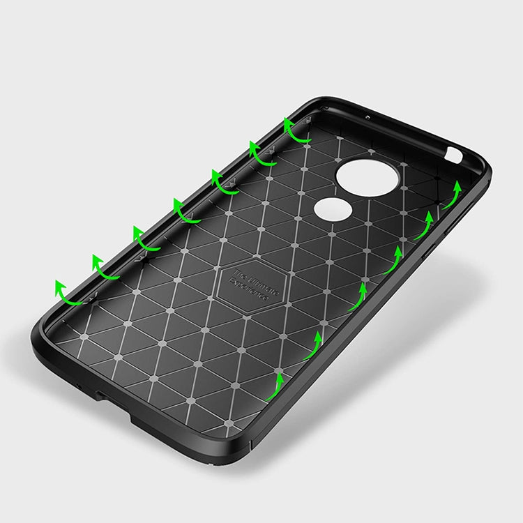 Beetle Series Carbon Fiber Texture Shockproof TPU Case for Motorola Moto G7 Power (US Version)