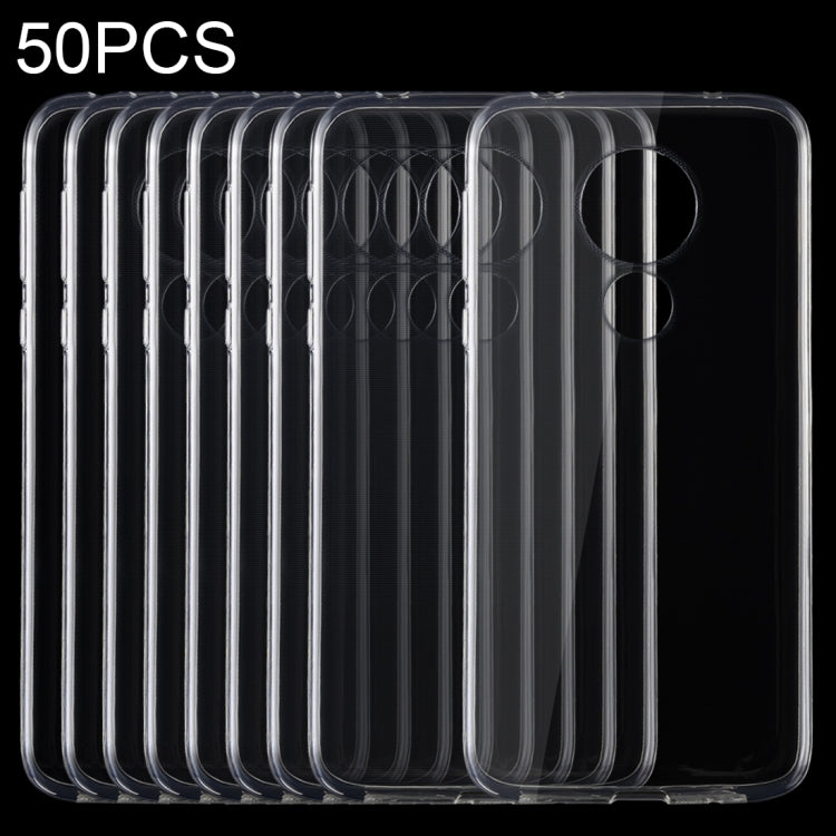 50 PCS 0.75mm Ultrathin Transparent TPU Soft Protective Case for MOTO G7 Power