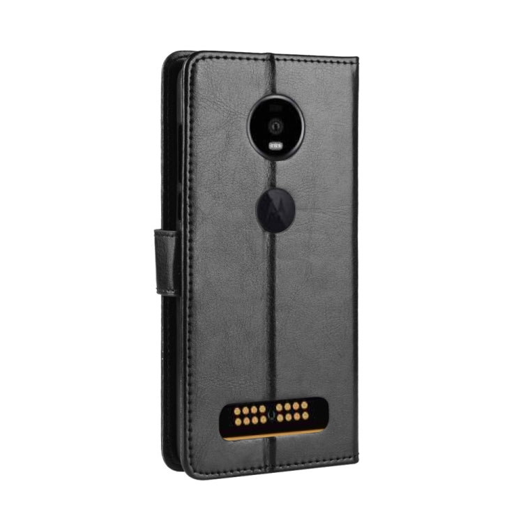 Retro Crazy Horse Texture Horizontal Flip Leather Case for Motorola Moto Z4 Play, with Holder & Card Slots & Wallet & Lanyard