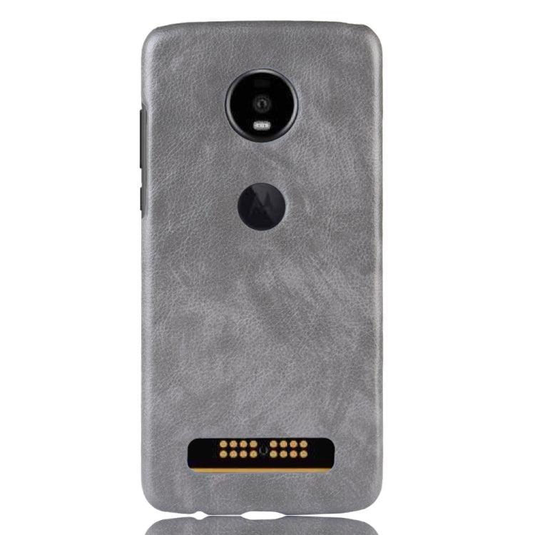 Shockproof Litchi Texture PC + PU Case for Motorola Moto Z4 Play