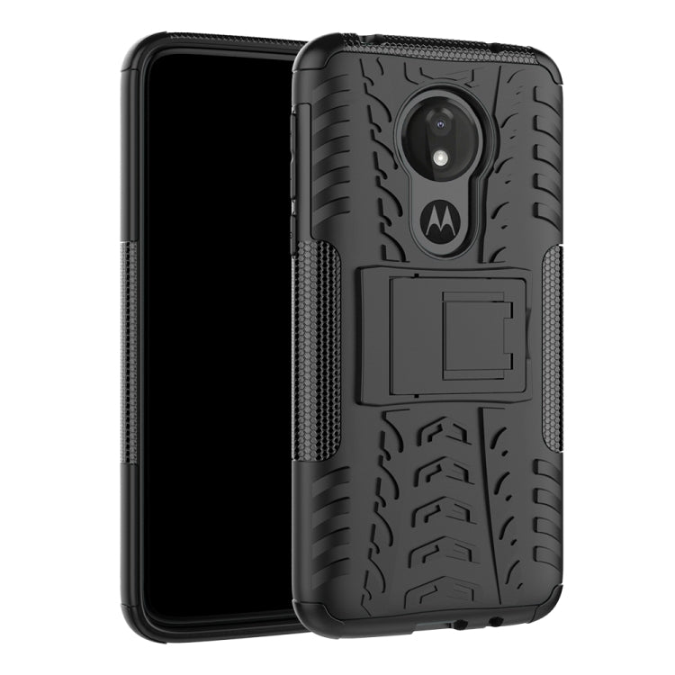 Tire Texture TPU+PC Shockproof Case for Motorola Moto G7 Power, with Holder