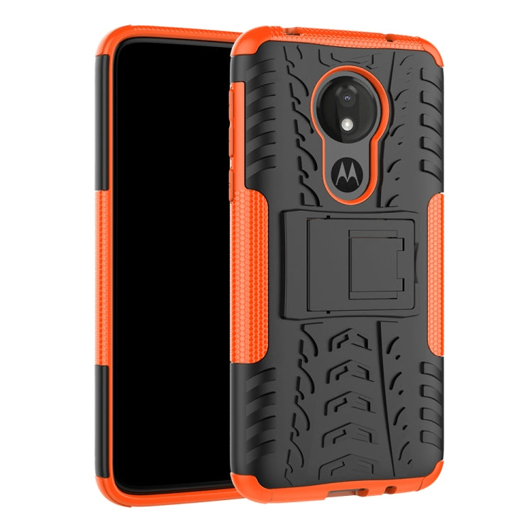 Tire Texture TPU+PC Shockproof Case for Motorola Moto G7 Power, with Holder