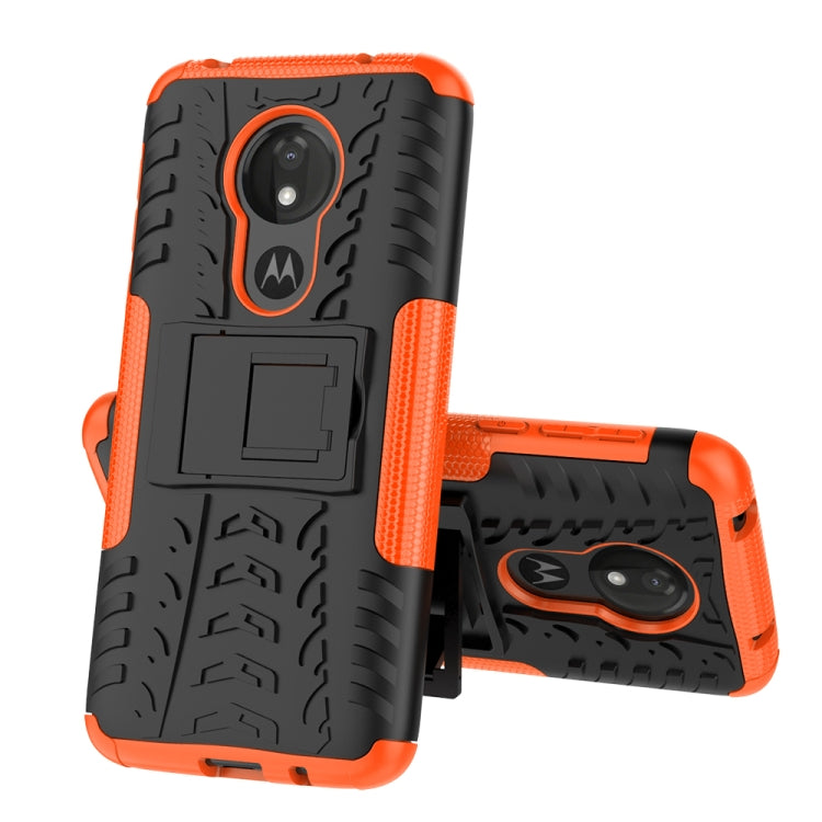 Tire Texture TPU+PC Shockproof Case for Motorola Moto G7 Power, with Holder
