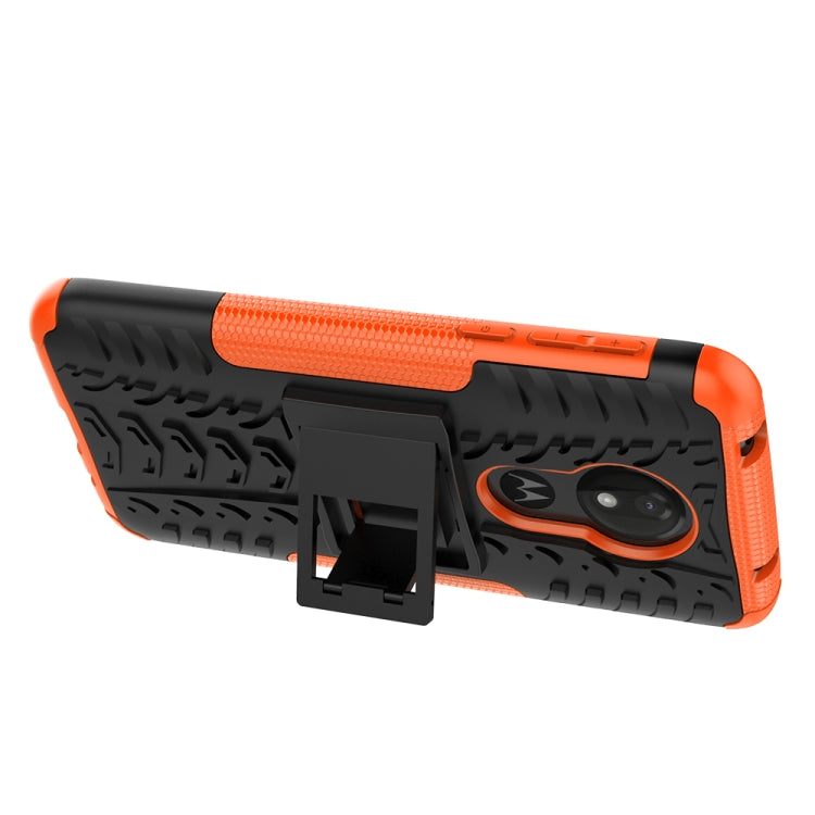 Tire Texture TPU+PC Shockproof Case for Motorola Moto G7 Power, with Holder